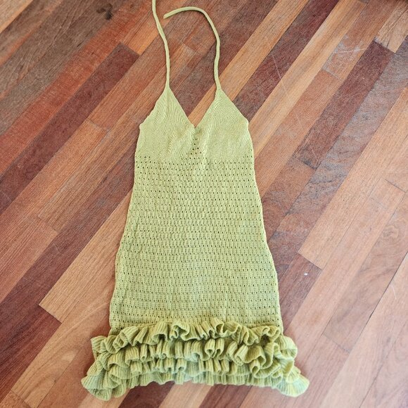SHEIN Green Knitted Cha Cha Dress Size Medium - Picture 4 of 16